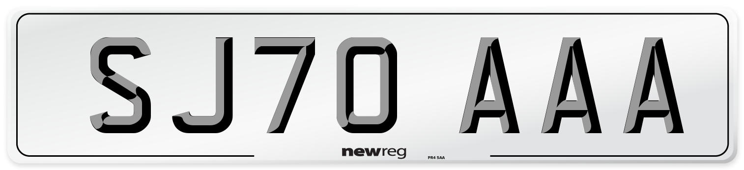 SJ70 AAA Number Plate from New Reg